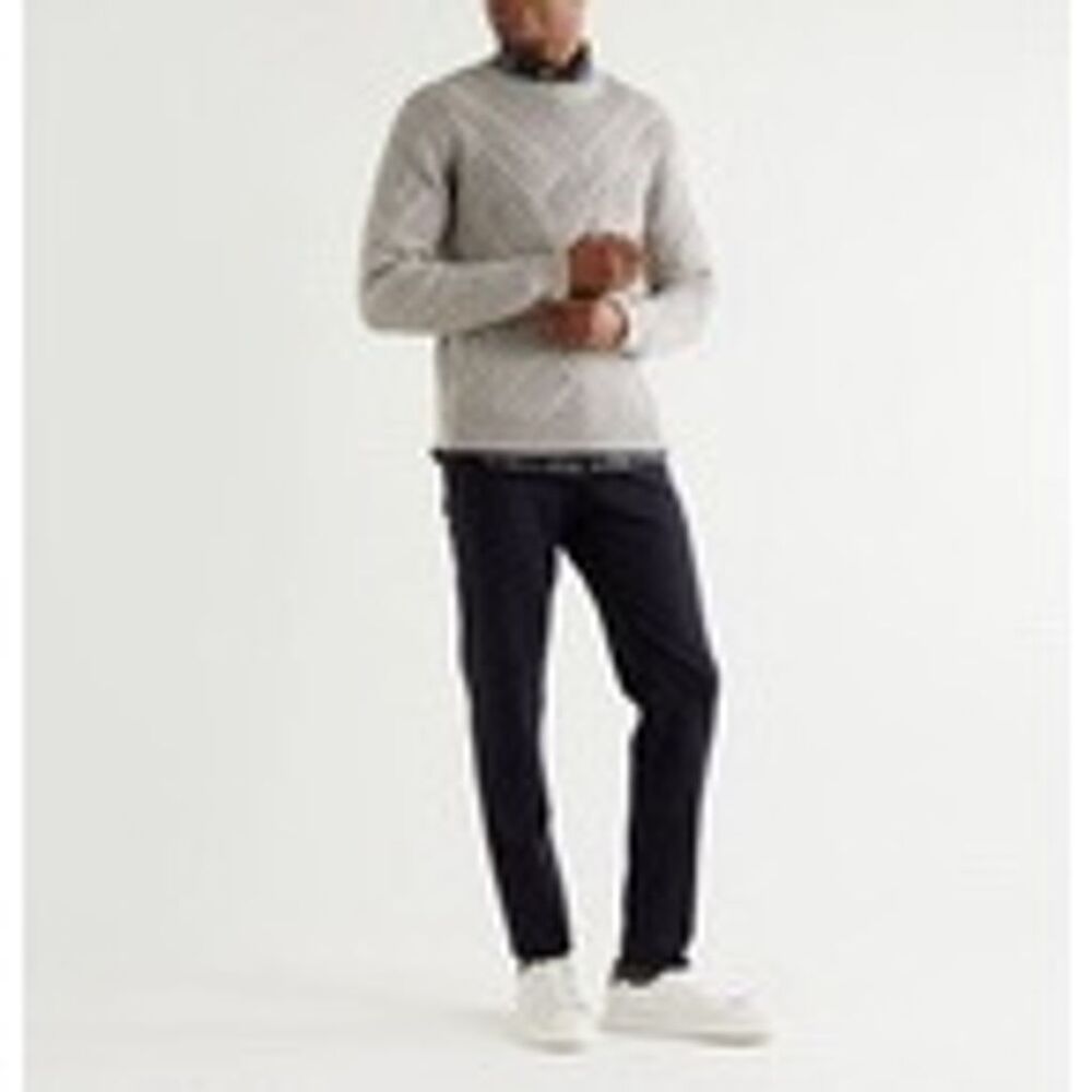 Peter Millar NWT Chalet Textured Wool Blend Crewneck Sweater in Gray Size L - Picture 2 of 10